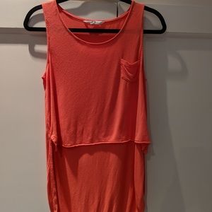 ❗️2 for $8  Silky CORAL asymmetrical tank NWOT